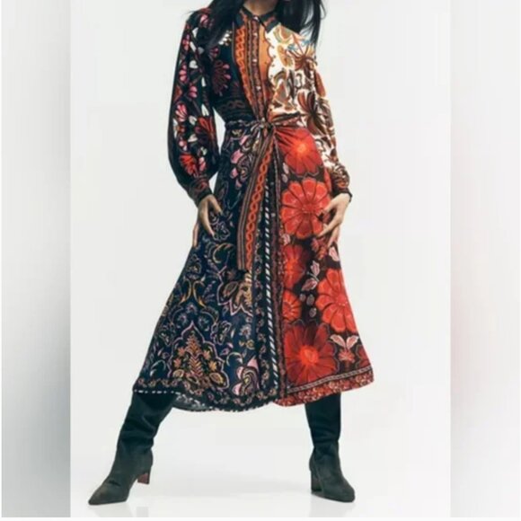 Farm Rio Miranda Shirt Midi Dress size S - Picture 1 of 9